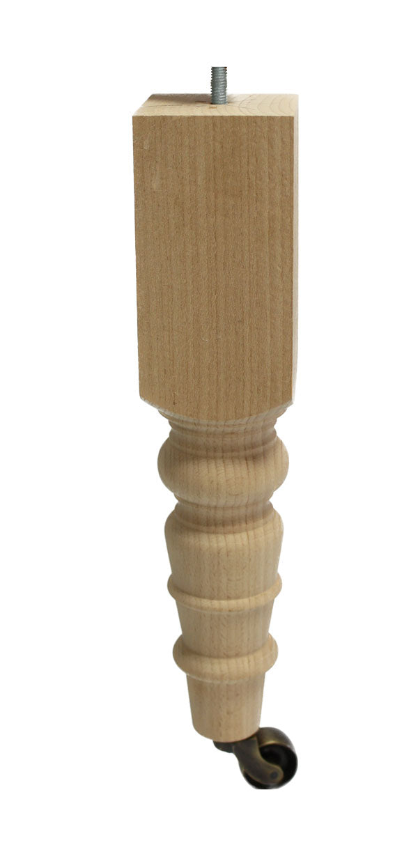 Landes Turned Furniture Legs With Grip Neck Castors