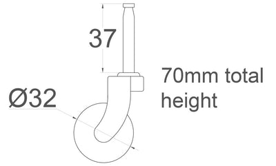 Chrome Castor Grip Neck with Socket