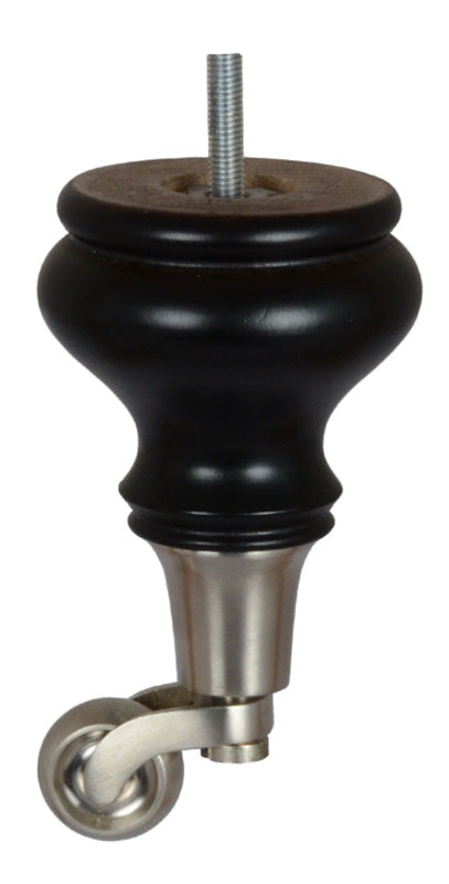 Ignatia Furniture Legs with Brushed Nickel Castors