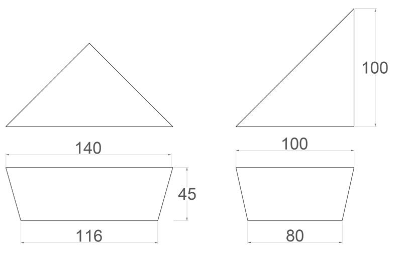 Simple Triangular Wooden Furniture Legs